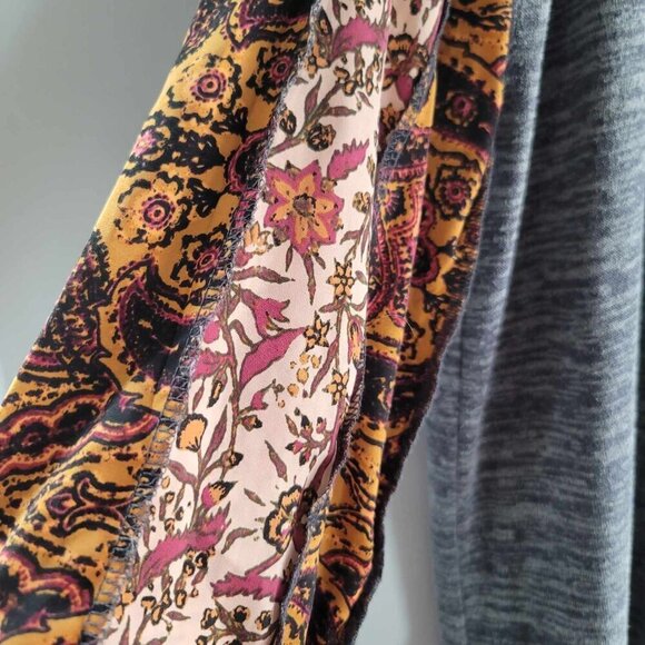 Style & Co Heather grey bodice sweater with orange, rust and black pattern - Picture 3 of 10